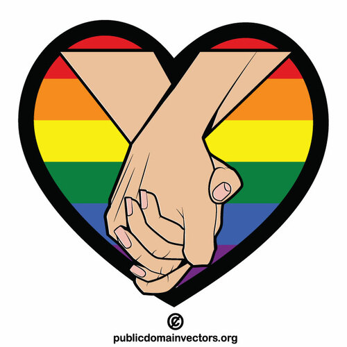 Hand in Hand LGBT Flagge