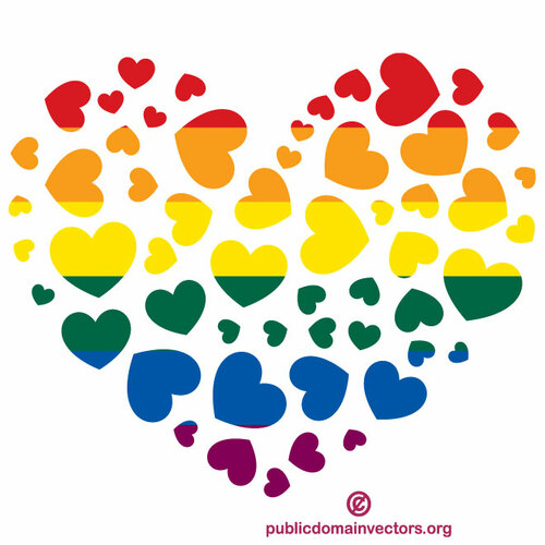 Sydän LGBT-väreissä