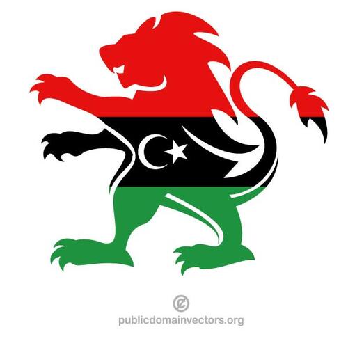 リビアの旗のライオンの形をしました。