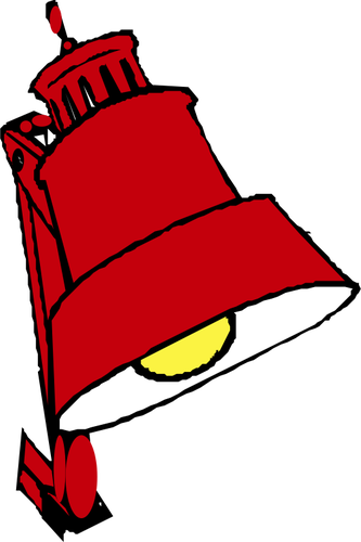 Векторная иллюстрация красный настольную лампу