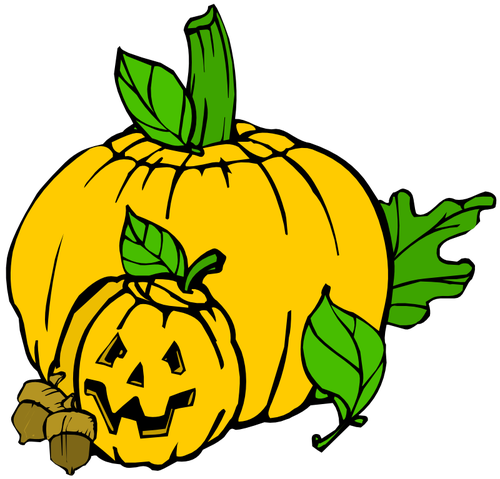 Kleur van Halloween pompoenen vector illustraties