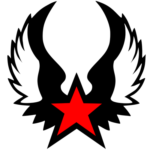 Красный крылатая звезда векторное изображение