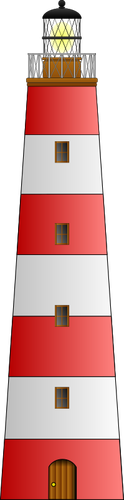 Obrázek majáku červené a bílé budovy