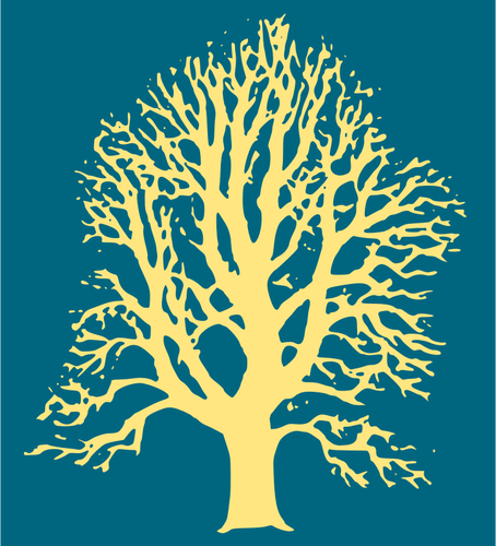 Cal árbol amarillo silueta vector de la imagen