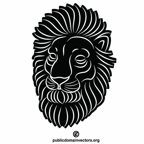 Lion cap siluetă clip art