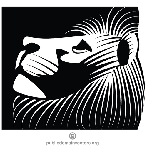 Lion monochrome vector art