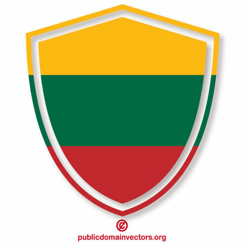 लिथुआनियाई ध्वज के साथ क्रेस्ट