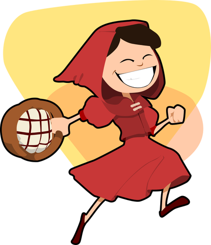 Prediseñadas de vector de feliz Caperucita Roja