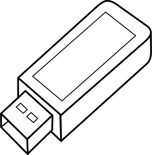 USB 钥匙轮廓矢量图像