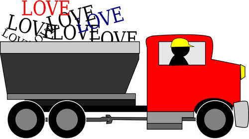 Grafika wektorowa miłość dostawy samochodów ciężarowych