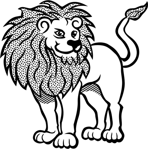 Line art lion vector illustration