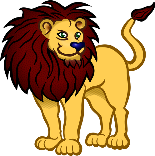 Goldener Löwe cartoon Charakter-Vektor-Bild