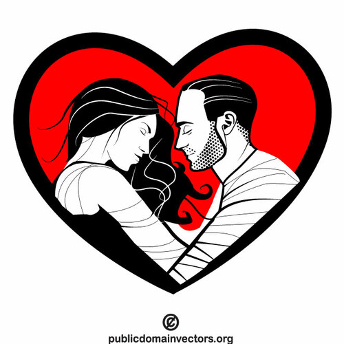 Homme et femme dans l’amour une image clipart