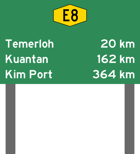 Malezya ekspres yol mesafe sembolü