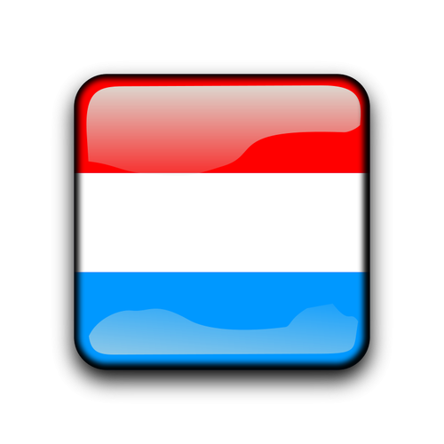 Botón del vector bandera de Luxemburgo