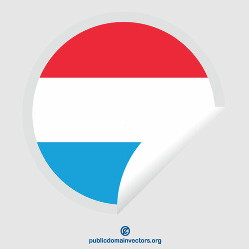 Peeling sticker with flag of Luxembourg