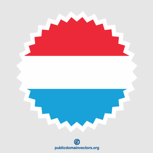 Luxemburg flagga rund klistermärke