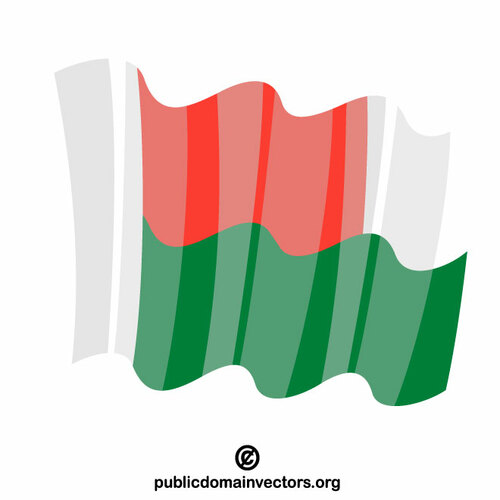 Madagascar waving flag