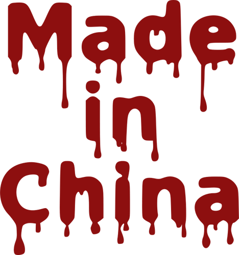 Gemaakt in China bloedige teken vector afbeelding