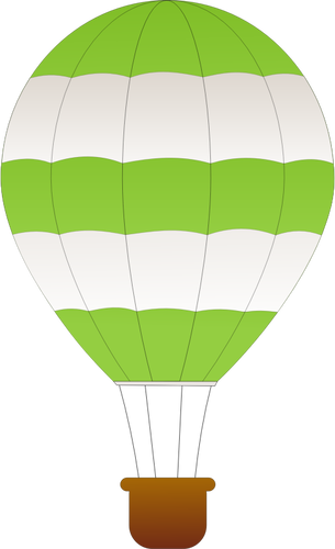 Horizontalen grünen und weißen Streifen Heißluft-Ballon-Vektor-ClipArt-Grafik