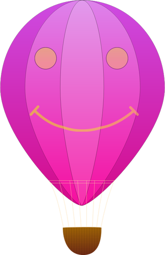 Vertikal rosa Streifen Heißluft-Ballon-Vektor-ClipArt-Grafik