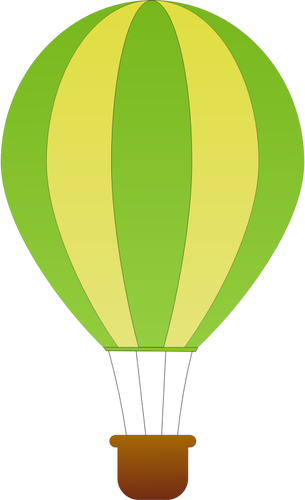 Dessin vectoriel de ballon air chaud de rayures verticales vert et jaune