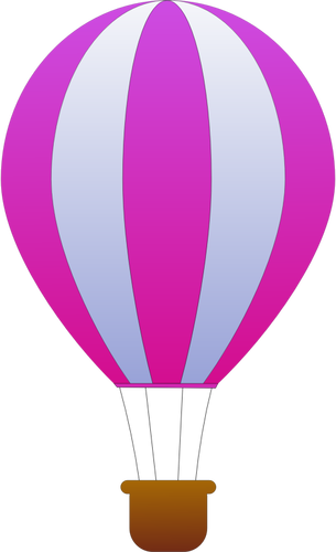 Rosa und grauen Streifen-Heißluft-Ballon-Vektor-Bild