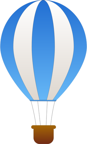 Verticale blauw en grijs strepen hete lucht ballon vectorafbeeldingen