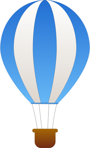 Gráficos del vector del globo aerostático de rayas vertical azul y gris