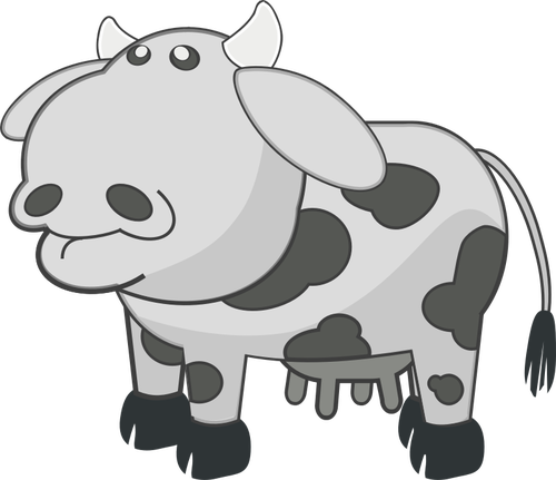 Vector clip art of gray cow with spots