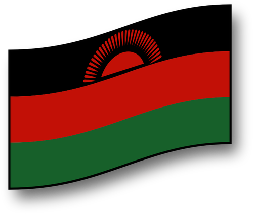 Drapeau Malawi ondulant vector image