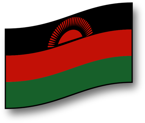 Bandeira de Malawi ondulação vector imagem