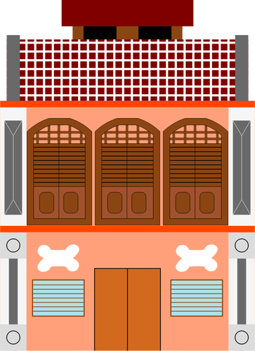 Ilustración de vector de estilo transición tienda en Malasia