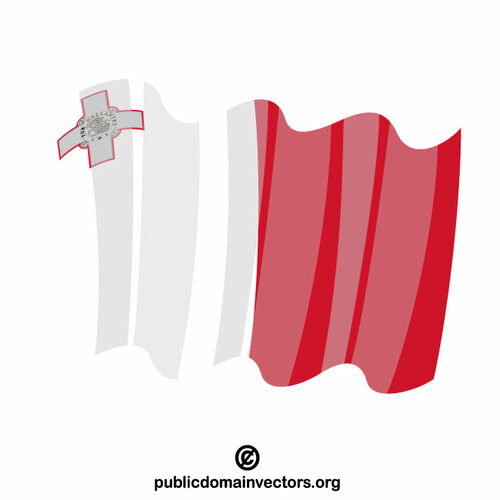 Waving flag of Malta