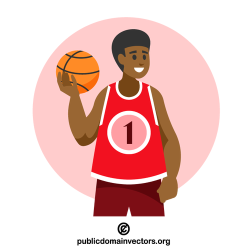 Joueur noir de basket-ball