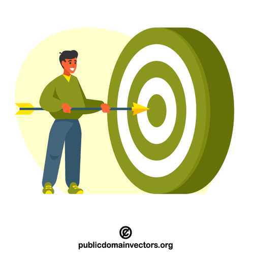 Man directing an arrow to the target