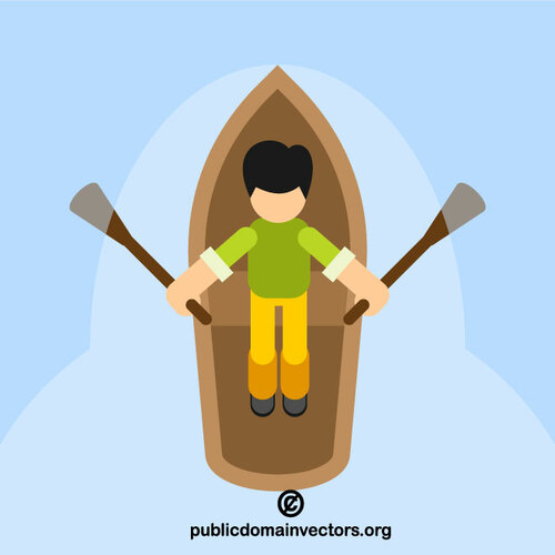 Manusia dayung perahu vektor clip art