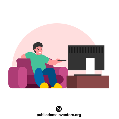 Man watching a TV