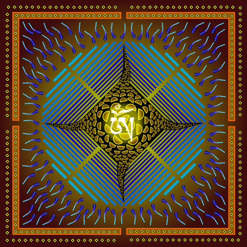 Арабский мандалы с тигровыми узорной звезда Векторный рисунок