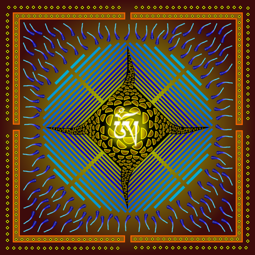 Arabic mandala with tiger patterned star vector drawing