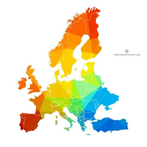 यूरोप के रंगीन मानचित्र