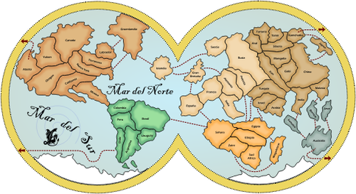 Globus-Karte von Welt-Vektor-illustration
