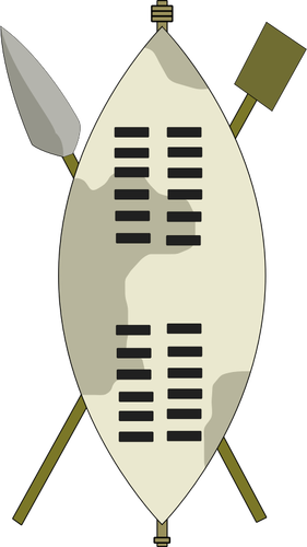 ズールー族戦士装置ベクトル描画