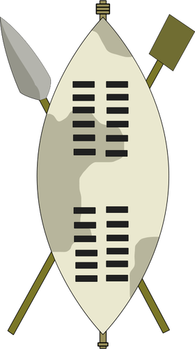 Vector image of arms of Zulu warrior