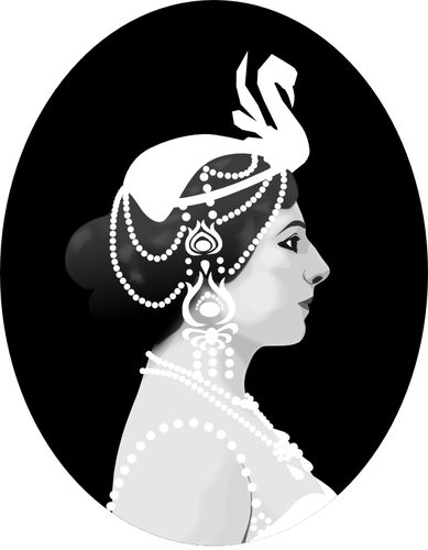 Mata Hari partea portret vector imagine