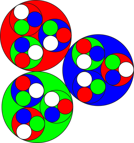 サークル内の赤、緑および青円のベクター画像