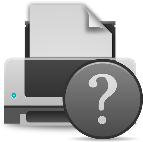 Imprimanta întrebare pictograma vectorul imagine