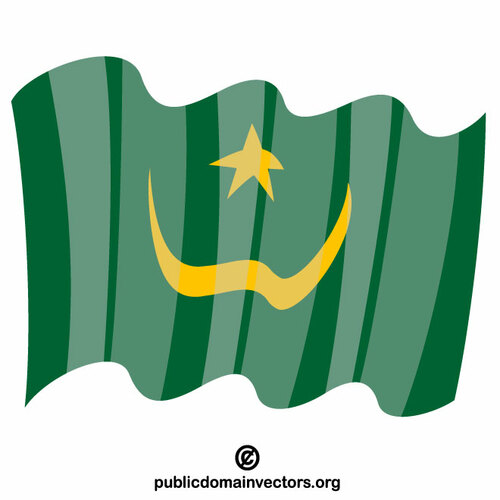 Mauritania melambaikan bendera