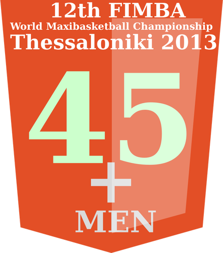 45 + FIMBA championship logo idé vektor ClipArt