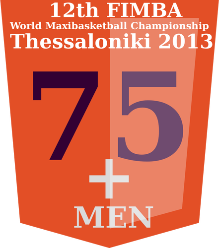 75 + FIMBA championship idea vettoriale immagine logo